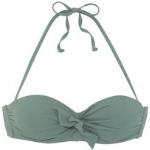 Olivgrüne LASCANA Bandeau Bikinitops mit Bügel für Damen Größe XS 