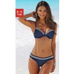 Marineblaue LASCANA Bikini-Tops mit Bügel für Damen Größe L für den für den Winter 
