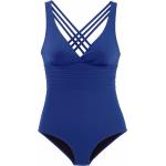 Blaue Formbadeanzüge aus Polyamid ohne Bügel mit Racerback für Damen Größe S 