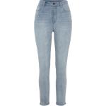 Hellblaue Bestickte Slim Fit Jeans aus Denim für Damen Größe XS 