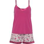 Pinke Color Blocking Pyjamas kurz aus Polyester für Damen Größe S 