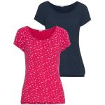 Pinke Kurzärmelige LASCANA Jerseyshirts aus Jersey für Damen Größe XS 