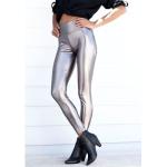 Silberne LASCANA Wetlook-Leggings & Glanzleggings aus Polyester für Damen Größe XS 