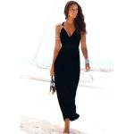 Schwarze LASCANA Maxi Sommerkleider Gesmokte aus Viskose für Damen Größe XS für den für den Sommer 