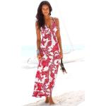 Rote LASCANA Maxi Sommerkleider Gesmokte aus Viskose für Damen Größe XS 