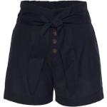 Blaue LASCANA High Waist Shorts aus Leinen für Damen Größe XS 