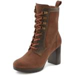 Braune LASCANA High Heel Stiefeletten & High Heel Boots mit Schnürsenkel aus Rindsleder für Damen Größe 41 