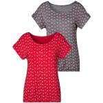 Dunkelgraue LASCANA T-Shirts mit Cutwork aus Jersey für Damen Größe XS 