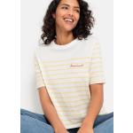 Reduzierte Gestreifte Kurzärmelige LASCANA Basic T-Shirts aus Seide für Damen für den für den Sommer 