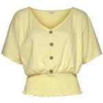 Pastellgelbe LASCANA V-Ausschnitt V-Shirts für Damen Größe XS 