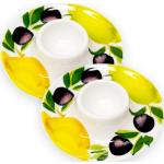 Weiße Lashuma Runde Eierbecher aus Keramik 2-teilig 