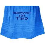 Blaue Bestickte Lashuma Badehandtücher & Badetücher aus Frottee personalisiert 70x140 