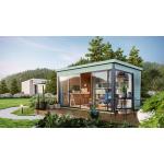 Moderne Lasita Maja Große Gartenhäuser imprägniert 44mm aus Holz mit Schiebetüren Ständerbauweise 