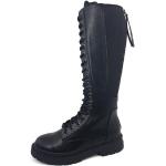 Schwarze La Strada Stiefel mit Reißverschluss aus Leder Größe 41 mit Absatzhöhe 3cm bis 5cm 
