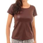 Latex Damen Shirt - Damen Wetlook Shirt mit halbem Arm (Bordeaux, S)