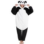 Schwarze Panda-Kostüme aus Flanell für Damen Größe M 