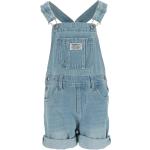 Hellblaue Unifarbene LEVI'S Jeans-Latzhosen für Kinder aus Denim für Mädchen Größe 140 