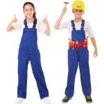 Blaue Buttinette Bauarbeiter-Kostüme für Kinder Größe 116 