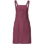 Erdbeerrote Waschbär Midi Nachhaltige Midikleider & knielange Kleider mit Knopf aus Leinen für Damen Größe L 