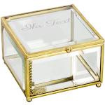 Goldene Schmuckschatullen aus Glas personalisiert für Damen zur Hochzeit 