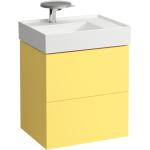 Senfgelbe Laufen Waschbeckenunterschränke & Badunterschränke lackiert mit Schublade Breite über 500cm, Höhe 400-450cm, Tiefe über 500cm 