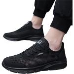 Schwarze Trailrunning Schuhe mit Klettverschluss aus Leder rutschfest für Herren Größe 41 