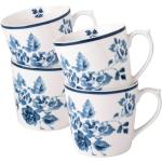 Blaue Romantische Laura Ashley Kaffeebecher aus Porzellan 4-teilig 