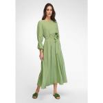 Reduzierte Grüne Unifarbene Casual Laura Biagiotti Rundhals-Ausschnitt Festliche Kleider mit Rüschen aus Seide für Damen 