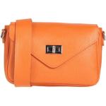 Orange LAURA DI MAGGIO Umhängetaschen mit Reißverschluss aus Leder mit Außentaschen für Damen medium 