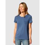 Reduzierte Blaue Unifarbene Kurzärmelige Laura Kent Rundhals-Ausschnitt Shirts mit Tasche für Damen 1-teilig 