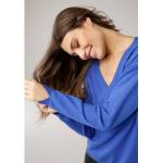 Reduzierte Royalblaue Laura Scott V-Ausschnitt Kaschmir-Pullover aus Wolle für Damen Größe XS 