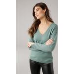 Reduzierte Mintgrüne Laura Scott V-Ausschnitt Kaschmir-Pullover aus Wolle für Damen Größe XS 