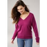 Fuchsiafarbene Laura Scott V-Ausschnitt Kaschmir-Pullover für Damen Größe XS für den für den Herbst 