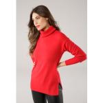 Reduzierte Rote Laura Scott Rollkragen Kaschmir-Pullover aus Wolle für Damen Größe XS 