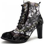 Schwarze Laura Vita Ankle Boots & Klassische Stiefeletten aus Leder für Damen Größe 42 