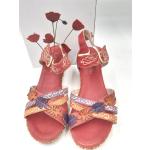 Rote Laura Vita Offene Peep Toe Pumps aus Leder für Damen Größe 37 für den für den Sommer 