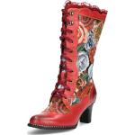 Rote Laura Vita Stiefeletten & Boots mit Nieten mit Nieten aus Leder für Damen Größe 38 