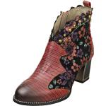 Burgundfarbene Laura Vita Ankle Boots & Klassische Stiefeletten aus Leder für Damen Größe 39 