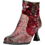 Rote Laura Vita Ankle Boots & Klassische Stiefeletten mit Pailletten aus Leder Größe 37 