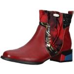 Reduzierte Rote Casual Laura Vita Runde Blockabsatz Ankle Boots & Klassische Stiefeletten mit Reißverschluss in Normalweite aus Leder für Damen 