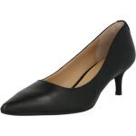 Schwarze Spitze Pfennigabsatz High Heels & Stiletto-Pumps ohne Verschluss aus Glattleder für Damen Größe 38 mit Absatzhöhe bis 3cm 
