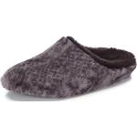 Graue Damenpantoffeln & Damenschlappen in Komfortweite aus Polyester mit herausnehmbarem Fußbett Größe 40 für den für den Winter 