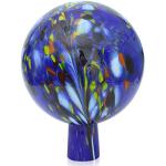 Lauschaer Glas Gartenkugel Rosenkugel aus Glas mit Granulat dunkelblau d 15cm mundgeblasen handgeformt