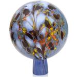 Lauschaer Glas Gartenkugel Rosenkugel aus Glas mit Granulat hellblau d 15cm mundgeblasen handgeformt