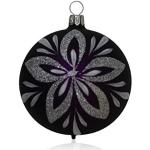 Violette Lauschaer Glaskunst Christbaumkugeln & Weihnachtsbaumkugeln matt aus Glas mundgeblasen 5-teilig 