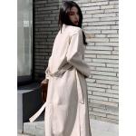 Dunkelgrüne Maxi Trenchcoats lang aus Kunstleder für Damen Größe XXL für den für den Herbst 