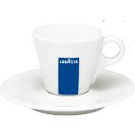 Blaue Lavazza Cappuccinotassen mit Kaffee-Motiv 6-teilig 
