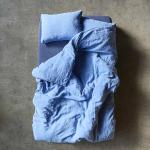 Blaue Skandinavische Allergiker Nachhaltige Leinenbettwäsche aus Leinen 155x220 