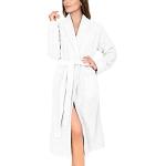 Reduzierte Weiße Elegante Oeko-Tex Bio Maxi Bademäntel lang aus Frottee maschinenwaschbar für Damen Größe L für den für den Sommer 
