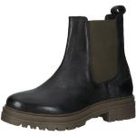 Reduzierte Khakifarbene Casual Lazamani Runde Blockabsatz Ankle Boots & Klassische Stiefeletten in Normalweite aus Leder für Damen Größe 41 